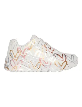 Sneakers beige lavabili in lavatrice Uno Lite Metallic Love 38 - Skechers - FashionsVida