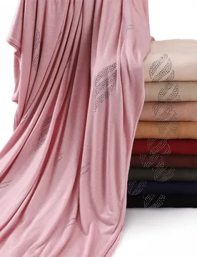 Rhinestone Floral Beads Modal Jersey Hijab Shawls Women Wrap Elastic Thick Muslim Full Cover Islam Foulards Bonnet Headband 2023 - Aliexpress - FashionsVida
