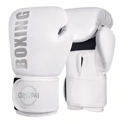Par de guantes de boxeo plateados para adultos, guantes de boxeo para adolescentes hombres y mujeres, para boxeo profesional, Muay Thai, entrenamiento