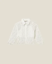 Camicia in pizzo bambina bianco