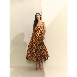 Vestido tirantes estampado geométrico