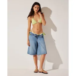 Top de mujer de bikini smock hojas