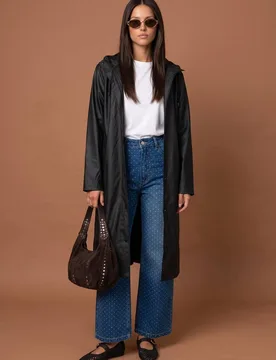 Women's Black Raincoat Size: 14 - Black - Size: 14 - Urban Bliss - FashionsVida