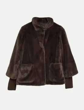 BLACK LABEL Teddy-Jacke mit Stehkragen Braun 36 - S. Oliver - FashionsVida