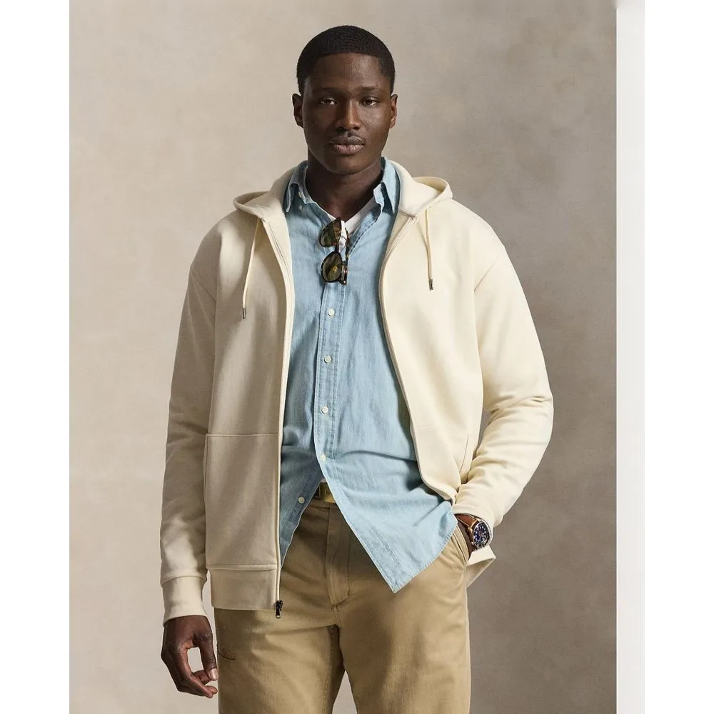 Sudadera de hombre marrón nuez moscada con cremallera - Polo Ralph Lauren - FashionsVida