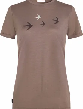 T-shirt de randonnée en laine de mérinos léger et respirant - W Merino 150 Tech Lite SS Tee Bird Transit Porcini en Laine - Taille L - Icebreaker - FashionsVida