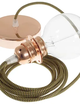 Cables Lampe Suspendue Pendel Pour Abat-jour Rz24 Zigzag 50 Cm Gold / Black / Copper One Size - Creative - FashionsVida
