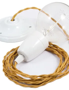 Cables Suspension Luminaire Tm05 Diy 1 M Gold / White One Size - Creative - FashionsVida
