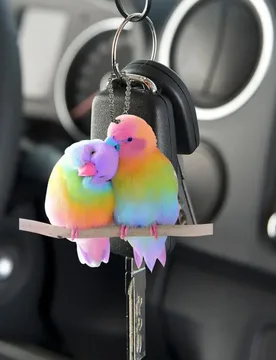 Couple Bird Pendant Keychain Pendant Colorful Lovebirds Car Hanging Pendant Easy Hanging Charm for Car Backpack Keys - Aliexpress - FashionsVida