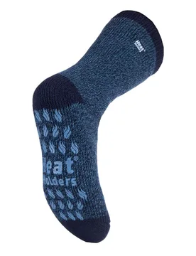Mens Patterned Thermal Slipper Socks - - Size: L - Heat Holders - FashionsVida