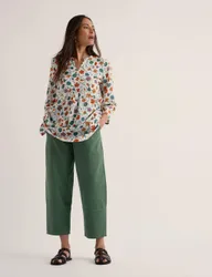 Pure Cotton Floral V-Neck Tunic White Mix female