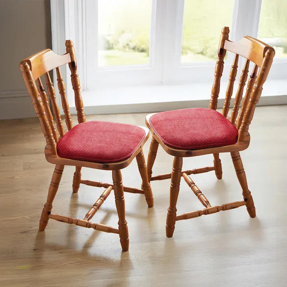 Sitzkissen mit rutschfester Unterseite rot 2er-Set - Eldo - FashionsVida