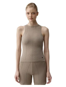 T-shirt Sans Manches Ares Taupe S - Born Living Yoga - FashionsVida