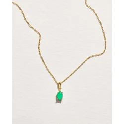 Colgante de oro con diamante y esmeralda