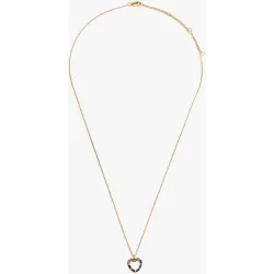 Collar de plata de ley con baño de oro de 18 k con detalle de corazón con circonitas