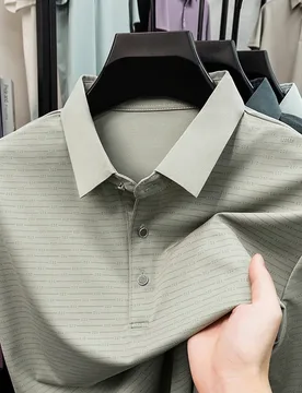 Summer Luxury Gentleman Men's Polo Shirt Fine Striped Jacquard Premium Smooth Short Sleeve Polo Top Men Clothes - Aliexpress - FashionsVida