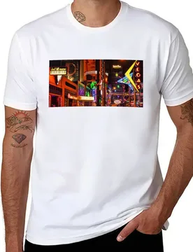 Night lights on Fremont Street, Las Vegas T-Shirt black cotton t-shirt plain for man package man t shirts graphic T-Shirt - Aliexpress - FashionsVida