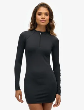 Superdry Damen Langärmeliges Bodycon-minikleid Schwarz - Größe: 34 - 69.99 - FashionsVida