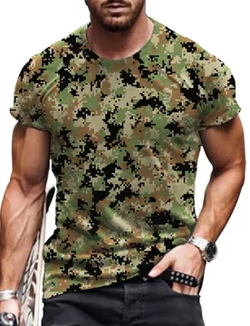 Men's Camo T-Shirts Short Sleeve Round-Neck Summer Workout Sports Casual Tops Oversized Loose Breathable Street Male Tees 6XL - Aliexpress - FashionsVida