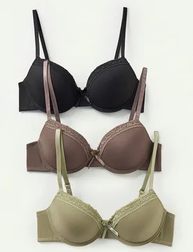 Set de 3 sujetadores minimalistas y casuales para mujer, copas de sujetador sin costuras L - Shein - FashionsVida