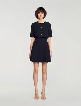 Vestido corto entallado 2 en 1 - sandro - FashionsVida