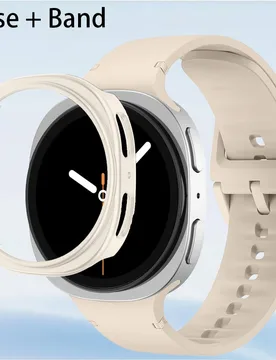 Correa de reloj de silicona resistente + Caja de reloj de PC, compatible con Samsung Galaxy Watch 8/8 Classic 40mm/44mm, unisex, resistente al sudor, - Shein - FashionsVida