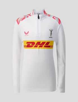 Harlequins Junior 2026/27 Matchday Quarter Zip Top WHITE JXS Unisex - Castore - FashionsVida
