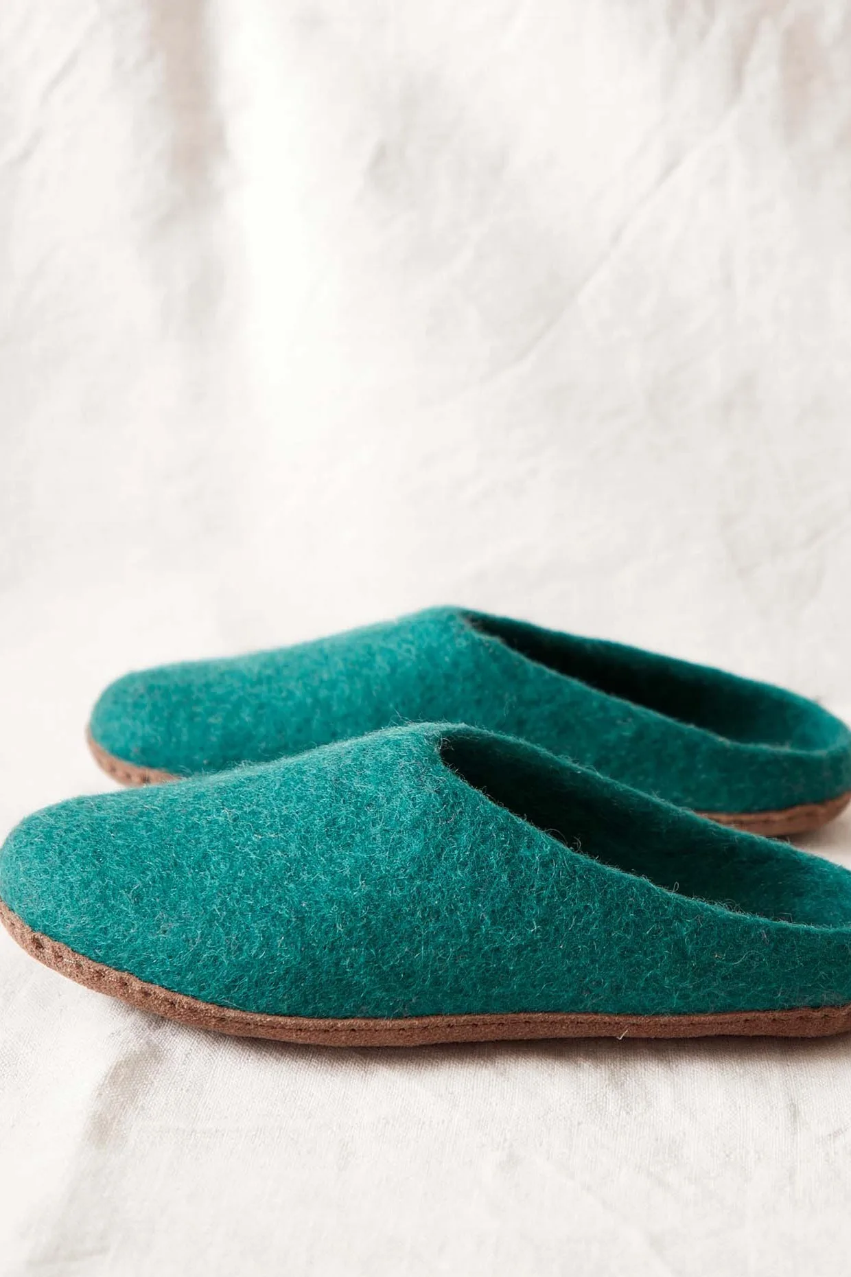 Womens Felt Suede Sole Mule Slippers - - Size: 8 - British Boxers - FashionsVida