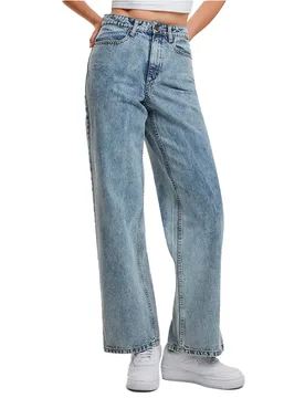 Jean Wide Leg Slit Light Blue Washed 31 - Urban classics - FashionsVida
