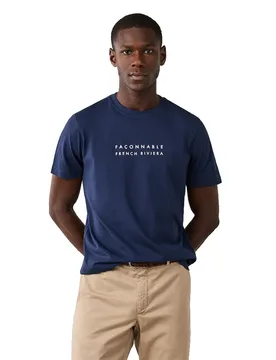 FaÇonnable Maglietta A Maniche Corte French Riviera Marine Blue XL - Façonnable - FashionsVida