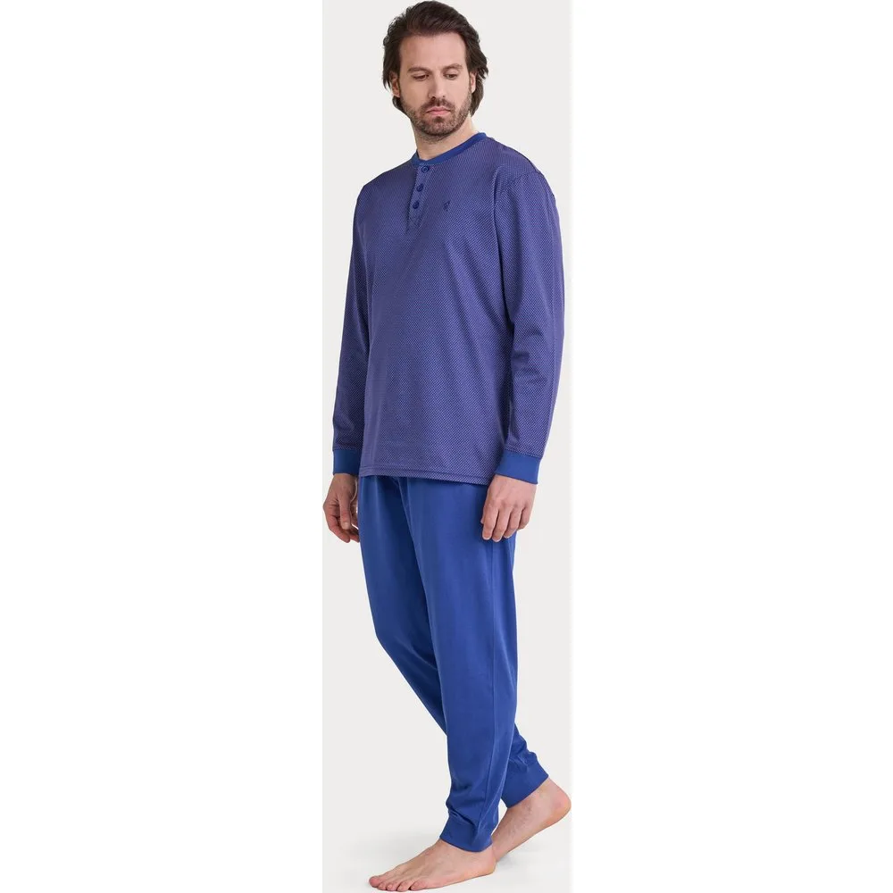 Pijama completo de hombre de punto color - El Búho Nocturno - FashionsVida