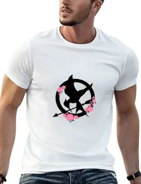 Mockingjay logo flowers T-Shirt customs design your own for a boy mens designer clothes - Aliexpress - FashionsVida