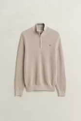 MICRO TEXTURED COTTON HALF ZIP male