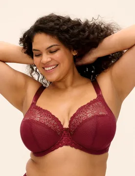 Womens Tiernie Plunge Bra - Red Polyamide - Size 42e - Elomi - FashionsVida