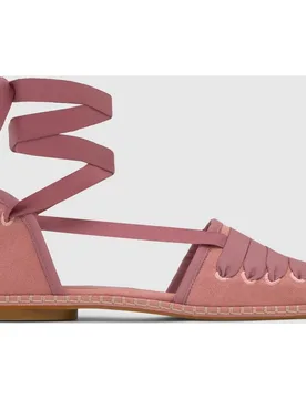 Alpargatas con cintas de mujer planas Glen embetadas - Castañer - FashionsVida