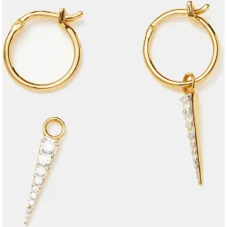 Pendientes de aro Encanto de Espiga Vermeil con circonitas