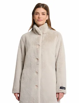 Cappotto in pelliccia sintetica NONNA crema 40 - Rino&pelle - FashionsVida