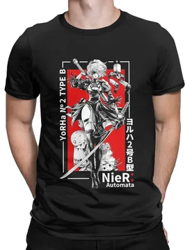 Men's shirt Yorha Nier Automata T Shirt 100% Cotton Tops Funny Short Sleeve Crew Neck YoRHa No. 2 Type B Big Size T-Shirts - Aliexpress - FashionsVida
