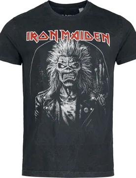 T-Shirt - Eddie Half Circle - S bis 4XL - für Männer - Größe S - anthrazit - EMP exklusives Merchandise! - Männer - male - Iron Maiden - FashionsVida