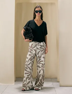 Pantalón ancho de mujer estilo pijamero - Woman El Corte Inglés - FashionsVida