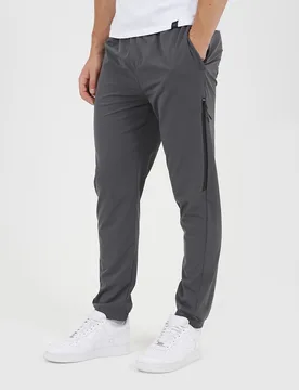 Mens Dark Grey Straight Leg Elasticated Waist Trousers - Size X-Large - Brave soul - FashionsVida
