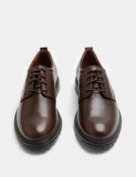 Leather Derby Shoes Dark Brown male
