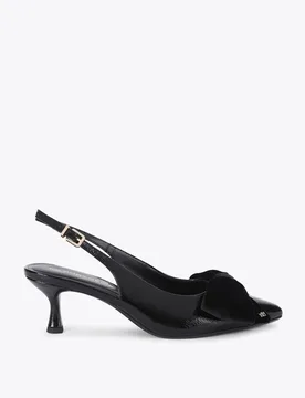 Velvet Bow Kitten Heel Slingback Shoes Black female - Kurt geiger - FashionsVida