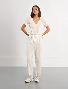 Pantalón de mujer tobillero en tejido acanalado - Lili Sidonio - FashionsVida