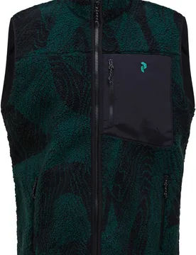 Polaire sherpa sans-manches - M Graphic Pile Vest Logo Era - Taille L - Vert - Peak Performance - FashionsVida
