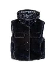 Gilet en fausse fourrure bleu marine 40