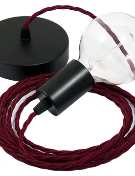 Cables Suspension Luminaire Tm19 1 M Burgundy / Black One Size - Creative - FashionsVida