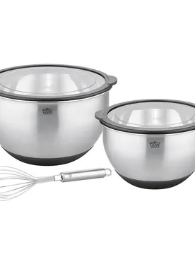 Schüssel-Set „Primo“ 5-tlg. mit Deckeln & Schneebesen - GSW - FashionsVida
