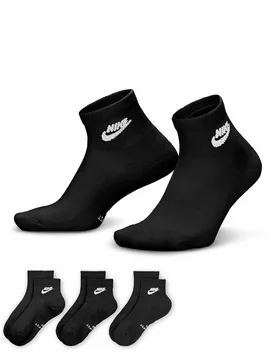 Pack Everyday Cotton Rich Ankle High Socks Black female - Nike - FashionsVida