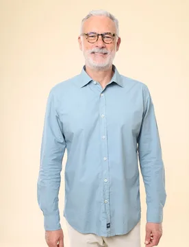 Camisa casual algodón de hombre soft slim liso en - Wickett Jones - FashionsVida